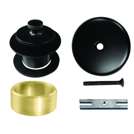 Westbrass Twist & Close Universal Tub Trim W/ One-Hole Faceplate in Flat Black D941K-62